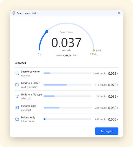 Listary speed test